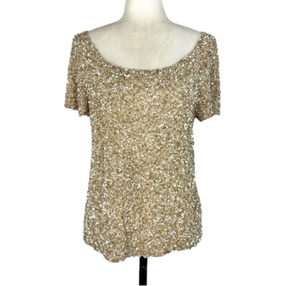 Parker gold sequin and bead top